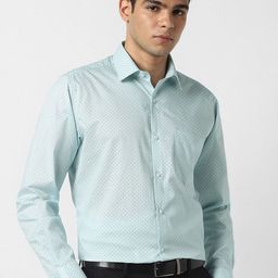 Van Heusen Printed Spread Collar Long Sleeves Pure Cotton Formal Shirt-10