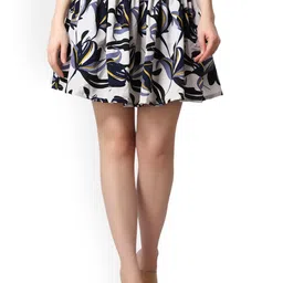 SCORPIUS Printed Above Knee Length Flared Skirt-image-62