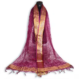 Wish Karo Embroidered Tie and Dye Dupatta with Mirror Work-image-36