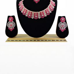 VATSALYA creation Alloy Gold- plated Ruby Red Jewellery Set image 2