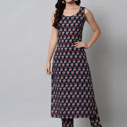 NYPA Women Floral Printed Regular Kurta with Trousers-image-35