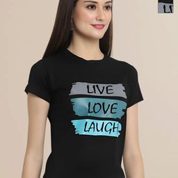 Mast & Harbour Women Typography 2 Printed Applique T-shirt-image-48