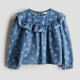 H&M Frill-Trimmed Denim-Look Blouse-picture-16