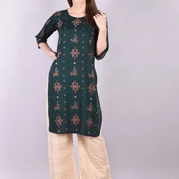Indiwest Women Ethnic Motifs Printed Kurta with Palazzo-image-8