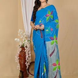 DipDiya Floral Pure Cotton Taant Saree-image-90