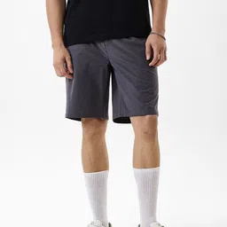 Snitch Men Charcoal Grey Mid-Rise Regular Fit Short-image-91