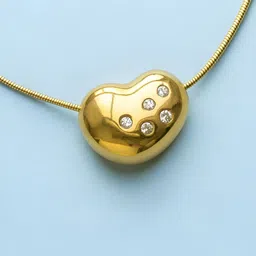 The Jewellery Tale Gold-Plated Stainless Steel Artificial Stones Studded Necklace-picture-1
