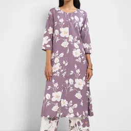 RANGMANCH BY PANTALOONS Women Floral Printed Regular Kurta with Trousers-picture-54