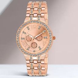 SZN Women Dial & Stainless Steel Straps Analogue Watch Geneva Rose Gold-image-96