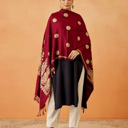 Pashmoda Women Paisley Embroidered Shawl-image-89