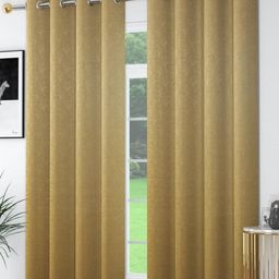 Banchmark Home Furnishings Beige 2 Pieces Ethnic Motifs Printed Black Out Window Curtains-image-51