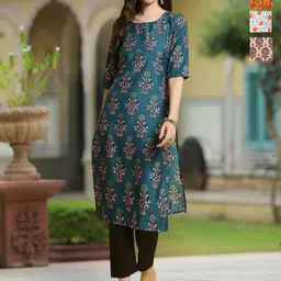Moda Rapido Women Ethnic Motifs Printed Crepe Kurta-image-93