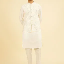 Manyavar Men Regular Sequinned Kurta with Trousers-picture-39