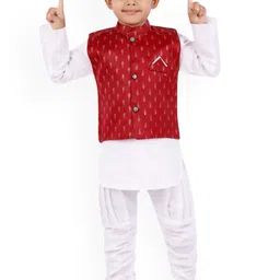 NEW GEN Boys Mandarin Collar Straight Kurta With Trousers-picture-28