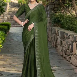 Rhey Embellished Beads and Stones Poly Georgette Saree-picture-13