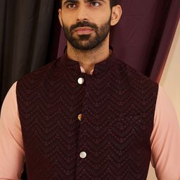 MR BUTTON Printed Mandarin Collar Nehru Jacket image 2