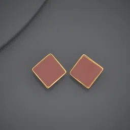 Kushal's Fashion Jewellery Gold-Plated Square Shaped Studs-17