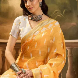 Sangria Ethnic Motifs Printed Saree With Blouse Piece-picture-13