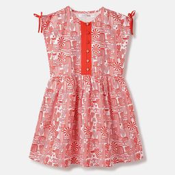 ELLE Abstract Print Round Neck Sleeveless Knee LengthFit & Flare Dress-image-5