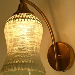 1ST TIME White & Blue Printed Glass Traditional Cylinder Shaped Wall Lamp-picture-47