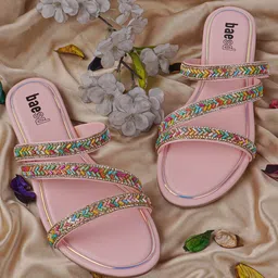 BAESD Women Embellished Open Toe Flats-image-60