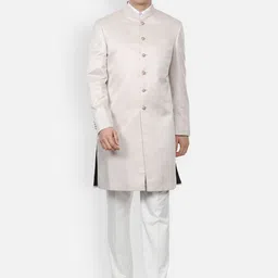 Van Heusen Men Textured Sherwani Set-picture-36
