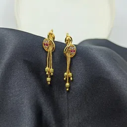 PRS GOLD COVERING Peacock Shaped Drop Earrings-image-54