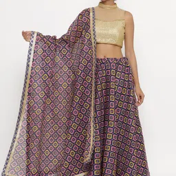 Kesarya Ethnic Motif Printed Ready to Wear Lehenga & Unstitched Blouse With Dupatta-picture-4