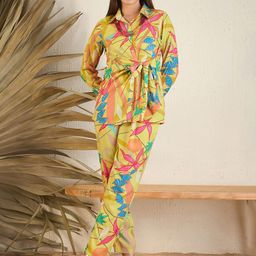ZUMMER Printed Shirt Collar Shirt With Trousers Co-Ords-picture-24
