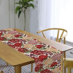 PRAKARTIK Beige & Red Floral Printed Pure Cotton Table Runner-image-50