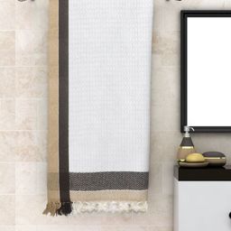 Aura White & Beige 1 Cotton 210 GSM Bath Towel-picture-11
