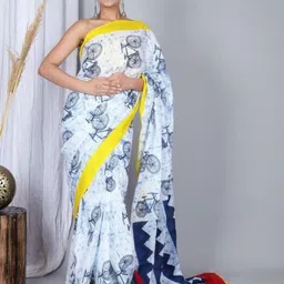 Lovwear White Pure Cotton Sarees-picture-8
