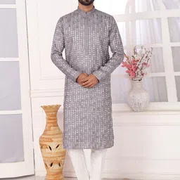 Arihant Rai Sinha Embroidered Thread Work Straight Kurta-image-7