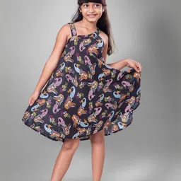 Tura Turi Girls Ethnic Motifs Printed A-Line Dress-picture-48