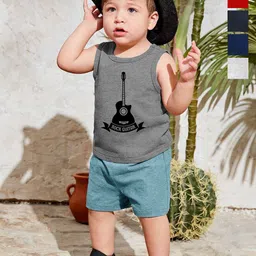 KidBee Kids Pack Of 5 Cartoon Character Printed Cotton Sleeveless T-Shirts-picture-25