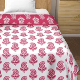 Anadhika Fuchsia Floral AC Room Single Bed Dohar-image-11