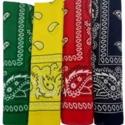 Bismaadh Paisley Print Cotton Bandana Face Cover Headband for Men & Women ["Dark Green","Yellow","Red","Black"] Handkerchief-image-68