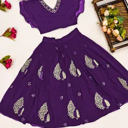 BAESD Girls Embellished Thread Work Ready to Wear Lehenga &-picture-29