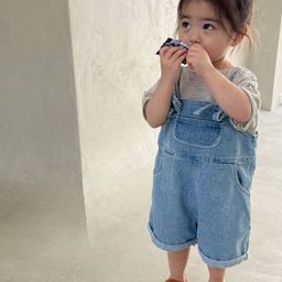 LULU & SKY Infant Girls Denim Dungarees-image-37