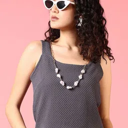 LIMEROAD Self Design Ribbed Tank Crop Top-picture-2