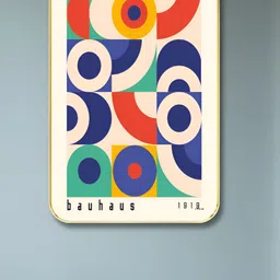 SAF White & Blue BAUHAUS Wooden Wall Art-picture-11