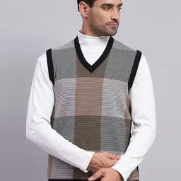 Monte Carlo Men Checked Woollen Pullover-picture-4