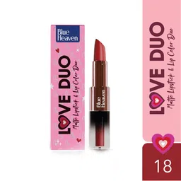 Blue Heaven Love Duo 2-in-1 Dual-Sided Matte Lipstick & Lip Colour 1.5ml + 4g - Shade 18-15