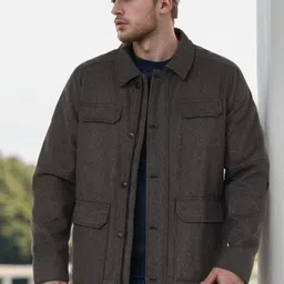 Mast & Harbour Men Spread Collar Self Design Tailored Jacket-picture-1