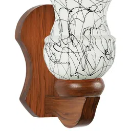 Somil Premium Designer Glass Wall / Night Lamp Elegant & Stylish Dcor Accent for Modern Interiors, color- Black, White, Size:- 18.5 X 24.5 X 28.5 CM-image-73