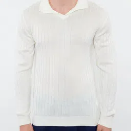 Trendyol Men Self Design Polo Collar Acrylic Sweatshirt-picture-31