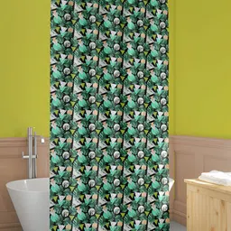 ArtzFolio Black & Green Printed Waterproof Shower Curtains-16