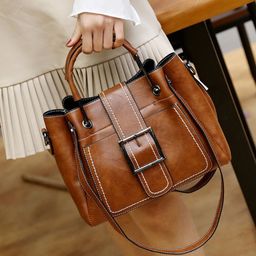 DressBerry Structured Shoulder Bag With Detachable Sling Strap-18