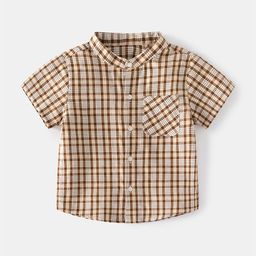 LULU & SKY Boys Gingham Checks Opaque Checked Casual Shirt-image-28