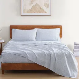 LANE LINEN Blue 144 TC Queen Bedsheet with 2 Pillow Covers-image-82